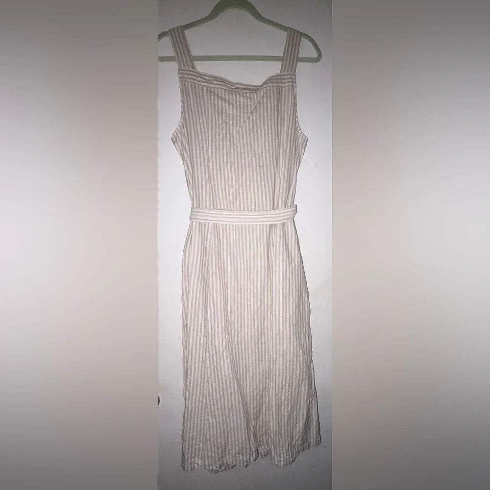 Liz Claiborne Beige Striped Midi Dress - Picture 5 of 9